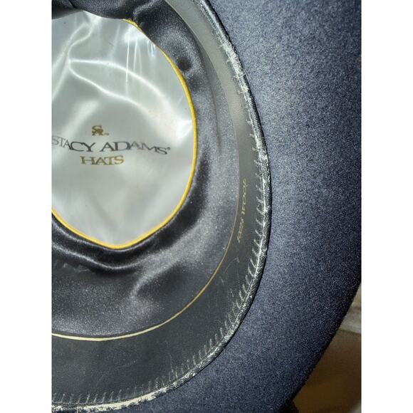 Stacy Adams Classic Men’s Wool Felt Fedora – Navy Blue (XL) - Picture 8 of 9